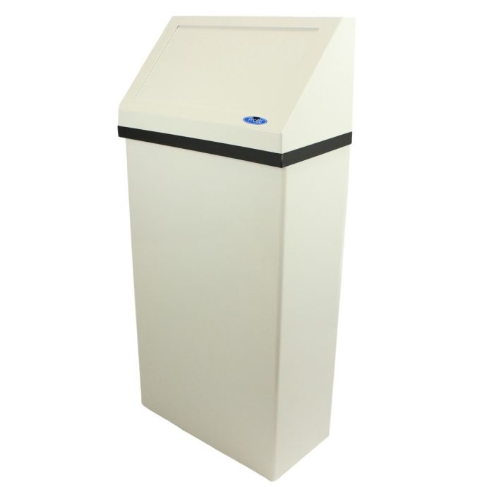 Waste Container & Lid - 11 Gal Wall Mounted White Epoxy Finish C/W Liner Frost