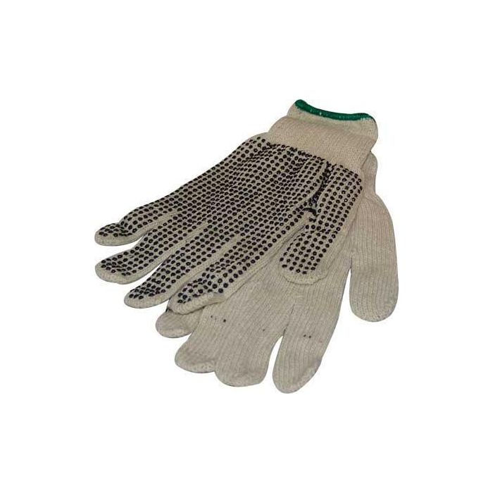 Gloves - String Knit Cotton W/PVC Dot Palm Large 12/pk
