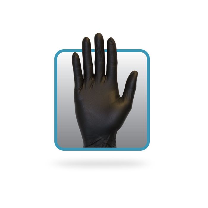 Gloves - Nitrile 6 Mil Medium Black 100/bx