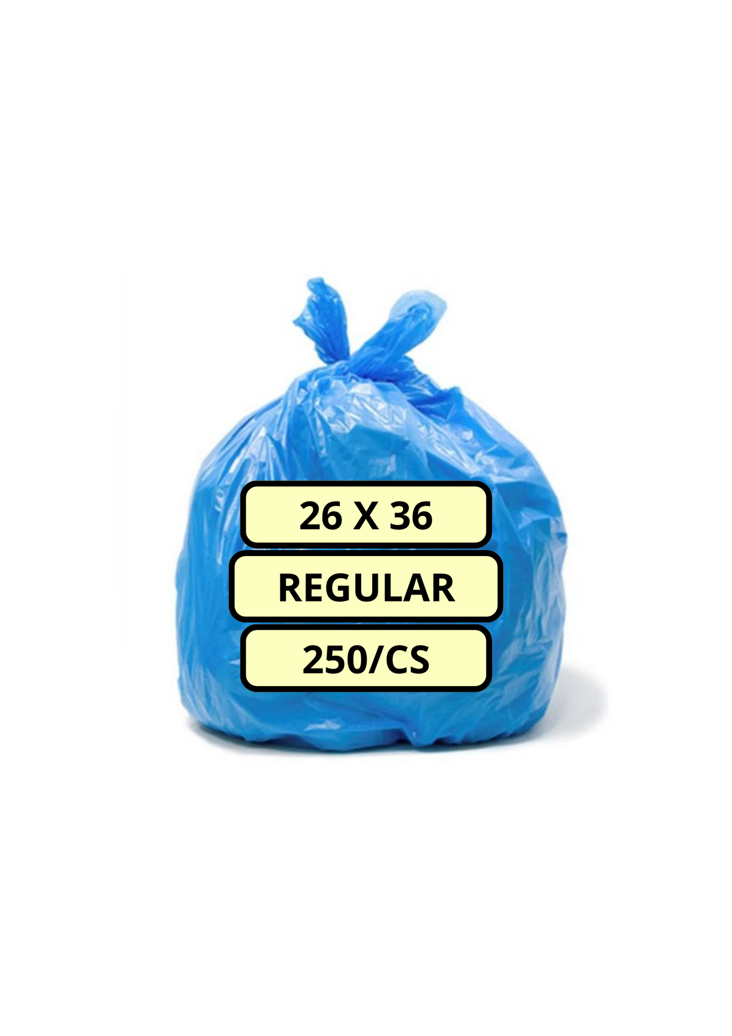 Garbage Bags - 26 X 36 Regular Blue 250/CS