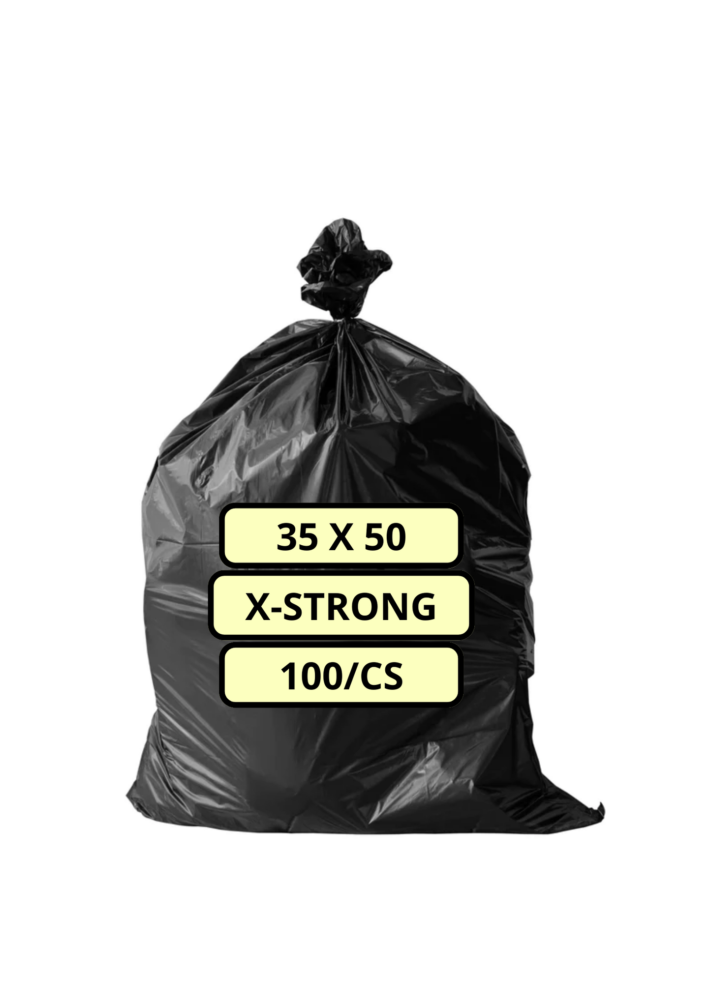 Garbage Bags - 35 X 50 X-Strong Black 100/CS