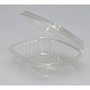 Container - Plastic 24oz Deli W/Hinged Lid Clear 200/Case (FCAD24F)