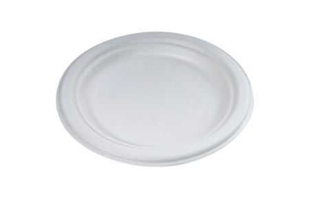 Plates - 6" Bagasse Eco Round Dessert White 500/Case