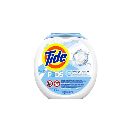 Laundry Soap - Tide Liquid Pods Free & Gentle 4 X 81/CS