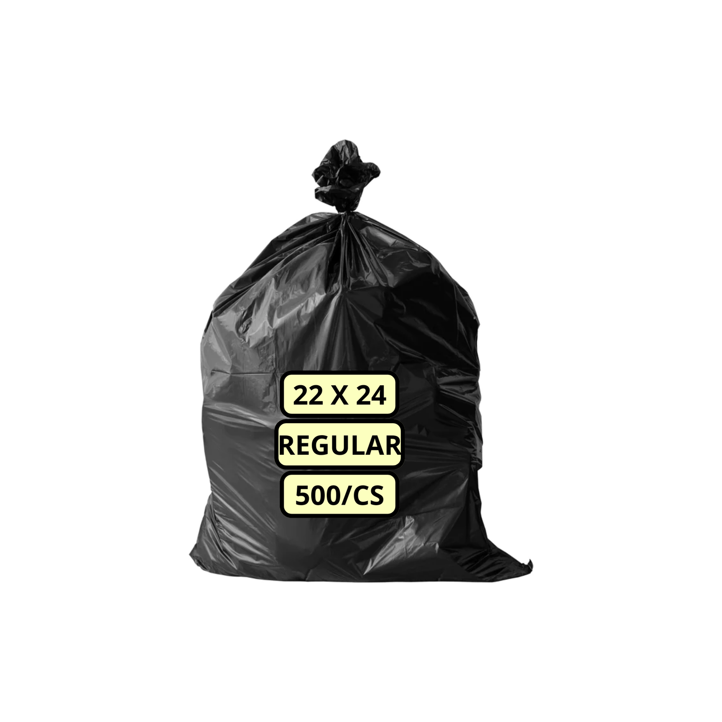 Garbage Bags - 22 X 24 Regular Black 500/Case