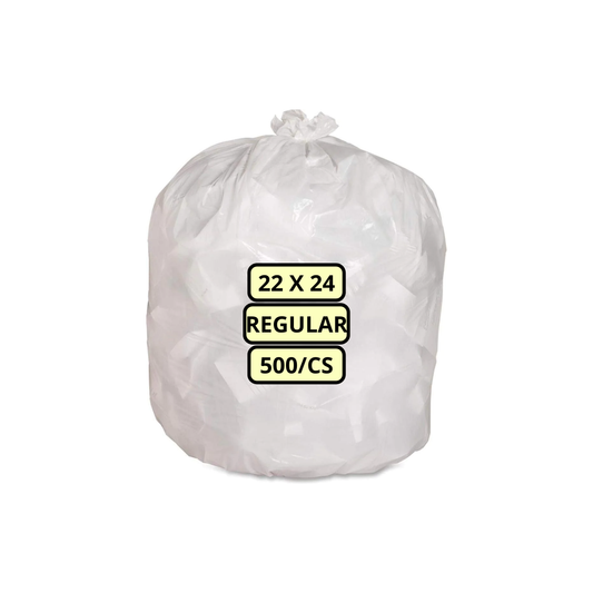 Garbage Bags - 22 X 24 Regular White 500/Case