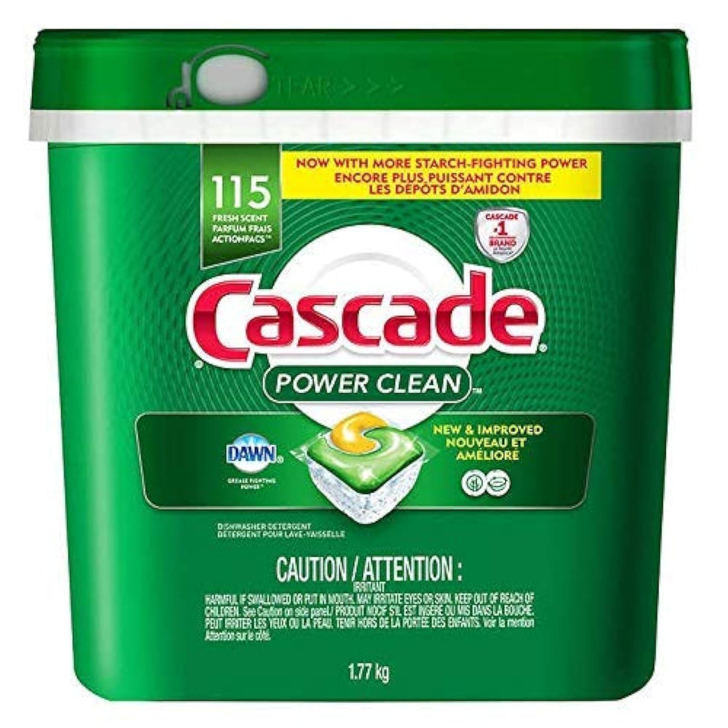 Dishwasher Detergent - Cascade Powder Action Pacs Pods 115/Pack